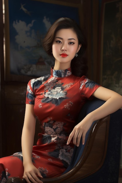 Cheongsam Chinese dress generative ai