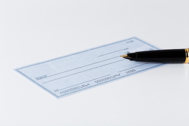 Cheque with pen 