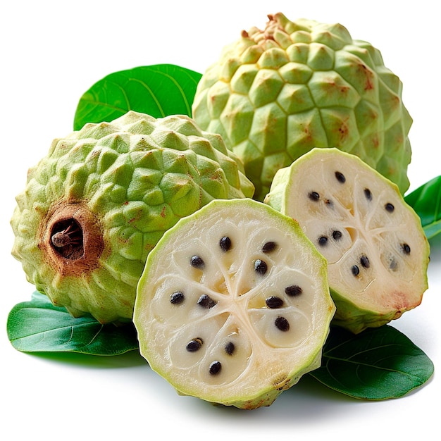 Cherimoya op een witte achtergrond AI gegenereerde afbeelding