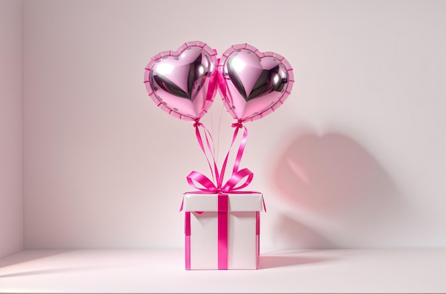 Cherished Moments Silver and Pink Balloons in White Box