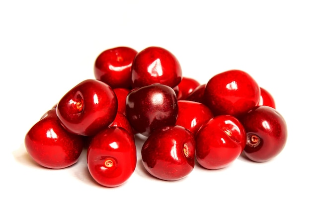 Cherries isolate on a white background.Selective focus. Nature