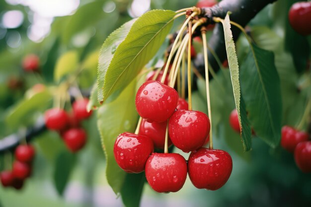 Cherries in the tree plantation