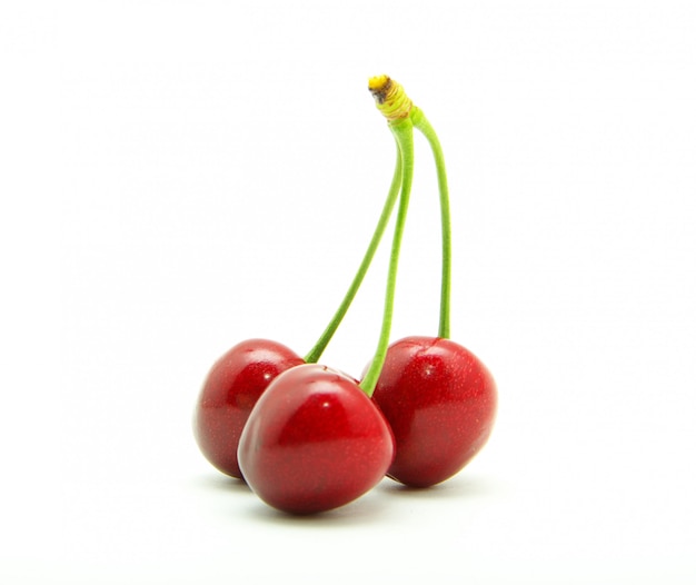 cherries on white isolated