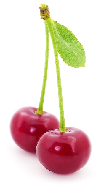 Cherries with petioles isolated