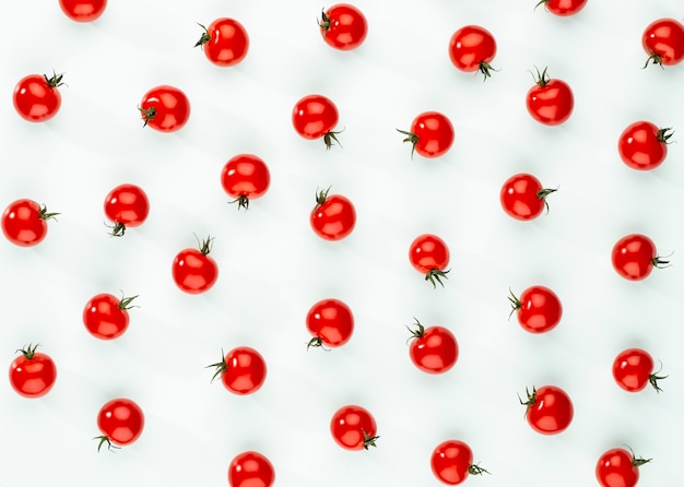 Pomodoro cherru, alimentazione sana e vegetarianismo. colore di sfondo.