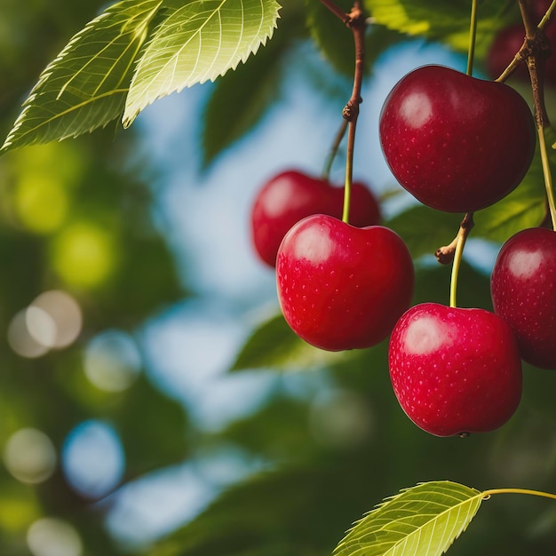 Cherry berry fruit nature background