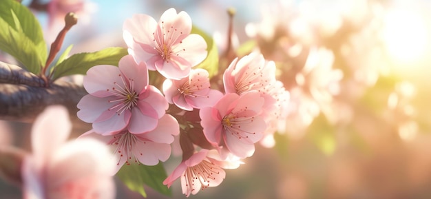 Cherry blossom background Illustration AI GenerativexA