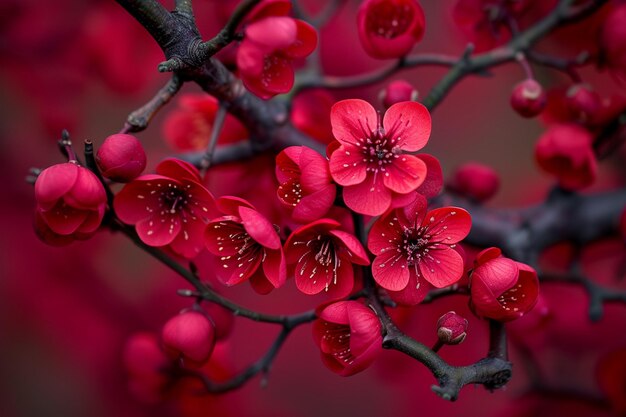 Photo cherry blossom bliss red wallpaper