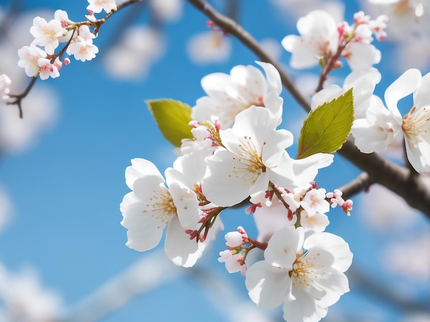 Cherry Blossom Bloom Branch met bloesems en toppen van de kersenboom
