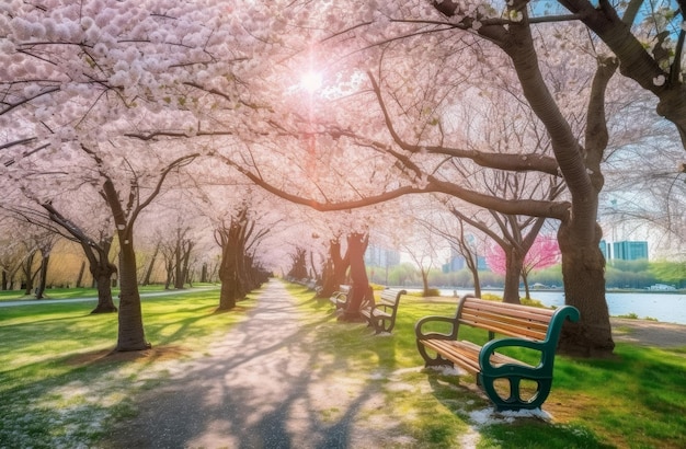 Parco cittadino di fiori di ciliegio giappone sakura