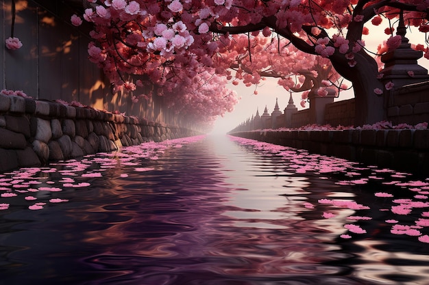 Photo cherry blossom ethereal light