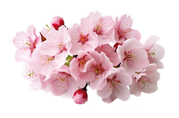 Cherry blossom flower isolated on white background with clipping path