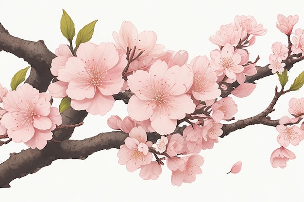 Foto modello di illustrazione di fiori di ciliegio