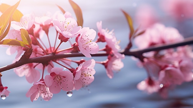 cherry blossom image HD 8K wallpaper Stock Photographic