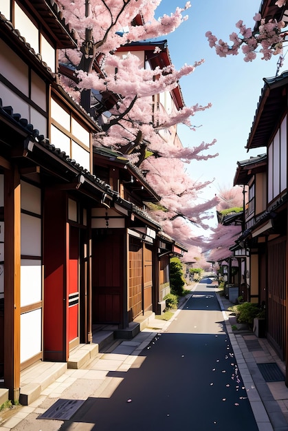 cherry blossom in japan street