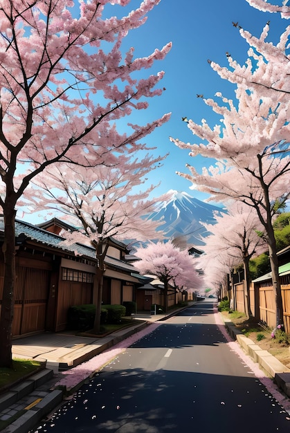 Cherry blossom in japan street