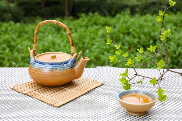 Cherry blossom and japanese tea set