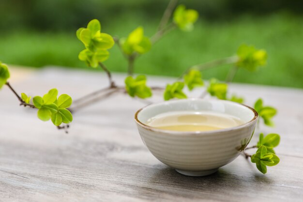 Cherry blossom and japanese tea set