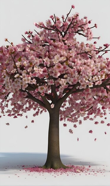 Foto fiori di ciliegio su uno sfondo chiaro