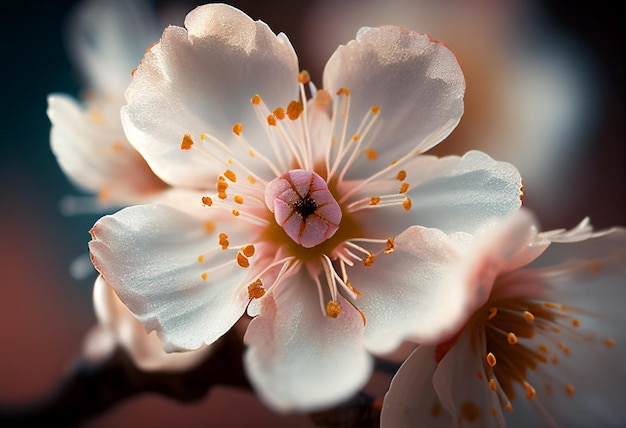 Cherry blossom macro photography AI Generated