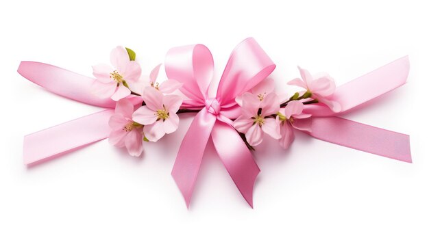 Cherry Blossom Roze strik en lint geïsoleerd verjaardags- of kerstbanner