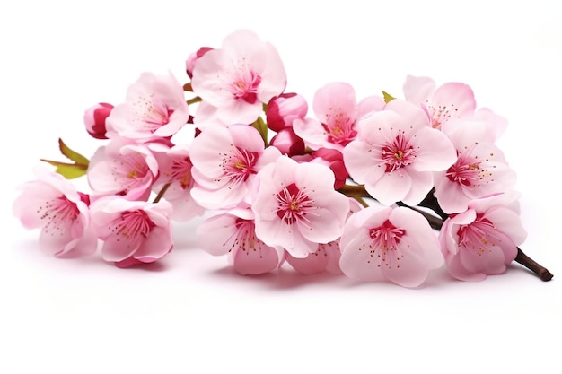 Cherry Blossom Sakura Isolated on White Background Generative AI