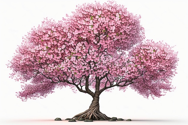 Cherry Blossom Tree 3D Иллюстрация Generative ai