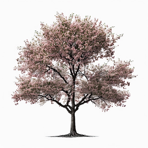 Cherry Blossom Tree Isolated Illustration Generative AI