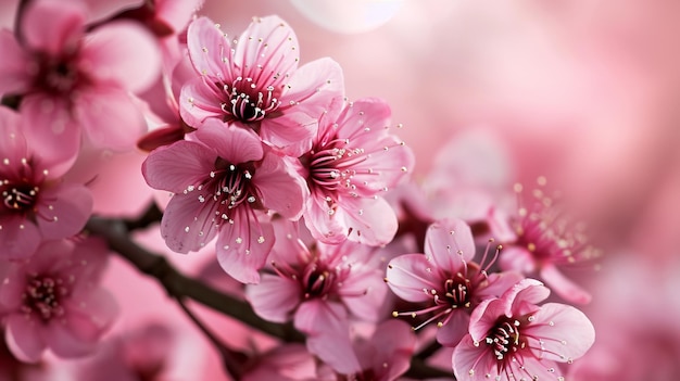 cherry blossom tree selective focus Generative AI