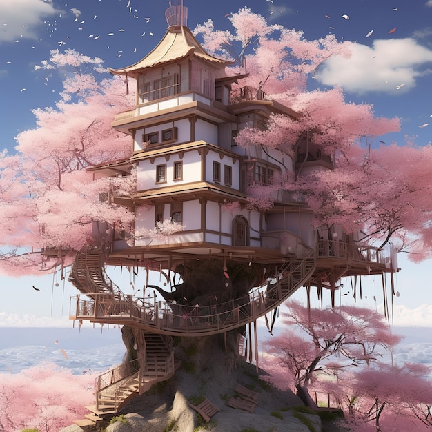 Cherry blossom treehouse