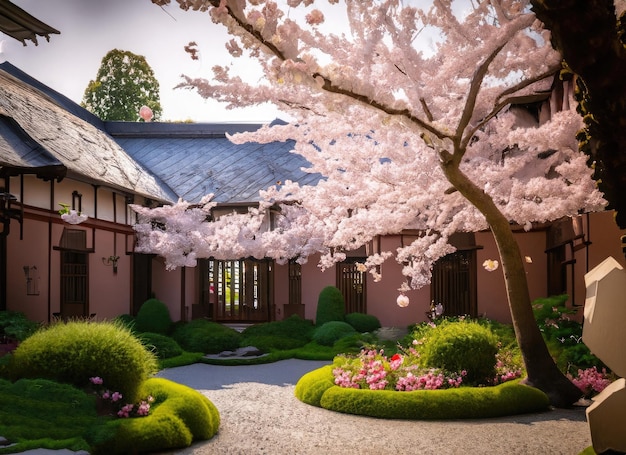 a cherry blossom trees landscape