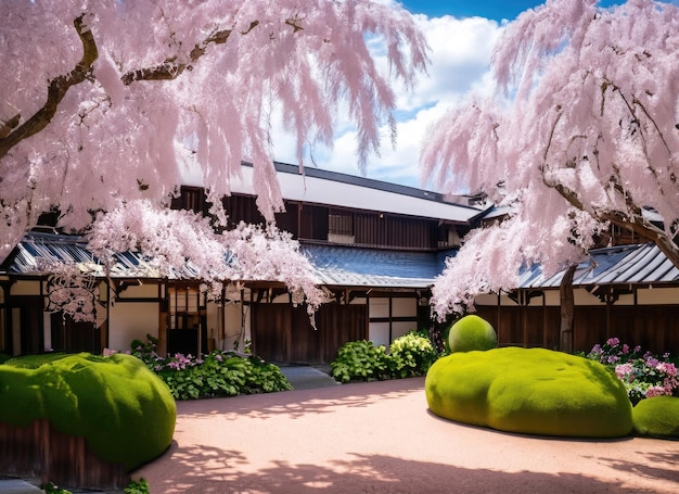 a cherry blossom trees landscape