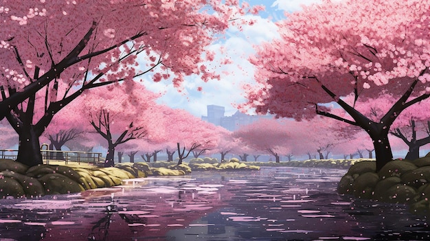 cherry blossom trees