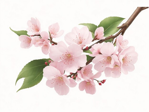Фото Вектор цветущей вишни реалистичная ветвь сакуры