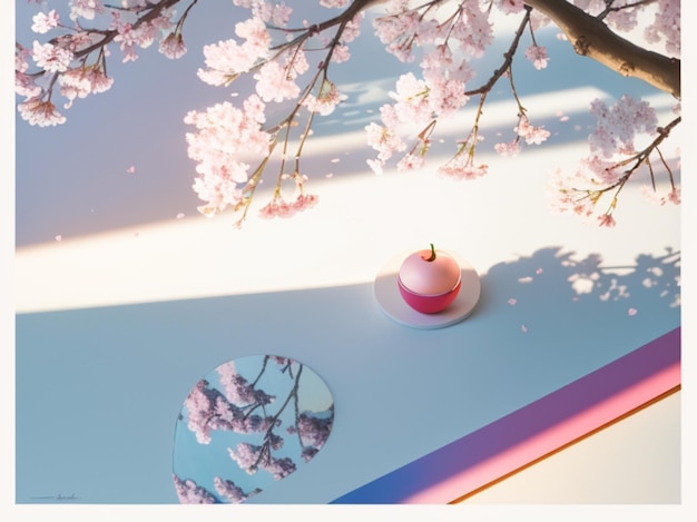 사진 체리 꽃의 색 배경