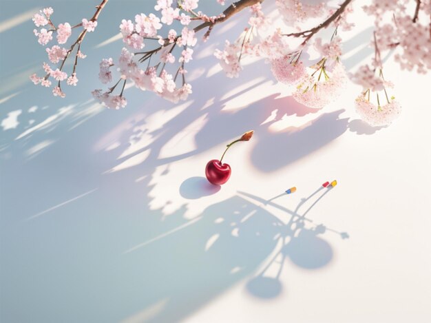 写真 桜の花の白い背景