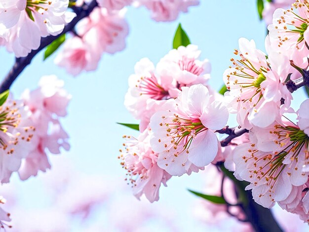 Cherry blossoms blooming in spring spring background cherry blossoms in nature with soft focus