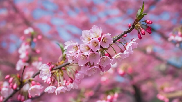 Cherry blossoms blooming in spring spring background cherry blossoms in nature with soft focus