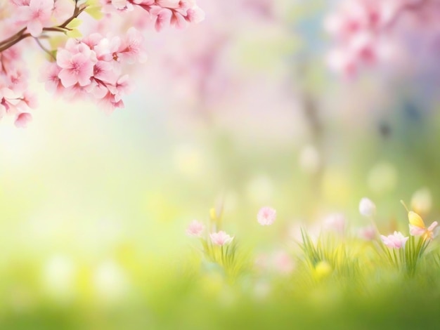 Photo cherry blossoms on a blurred background