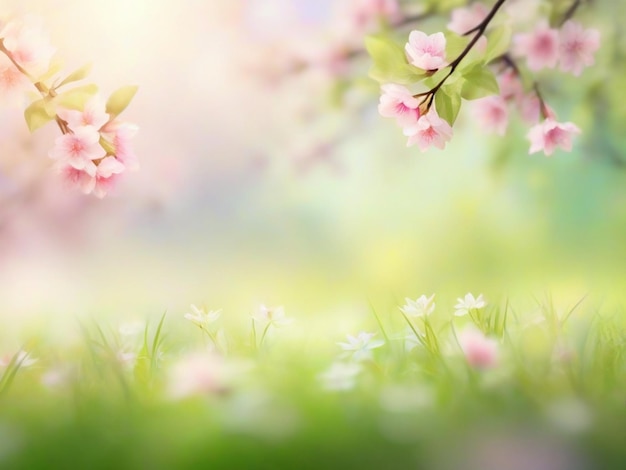 Photo cherry blossoms on a blurred background