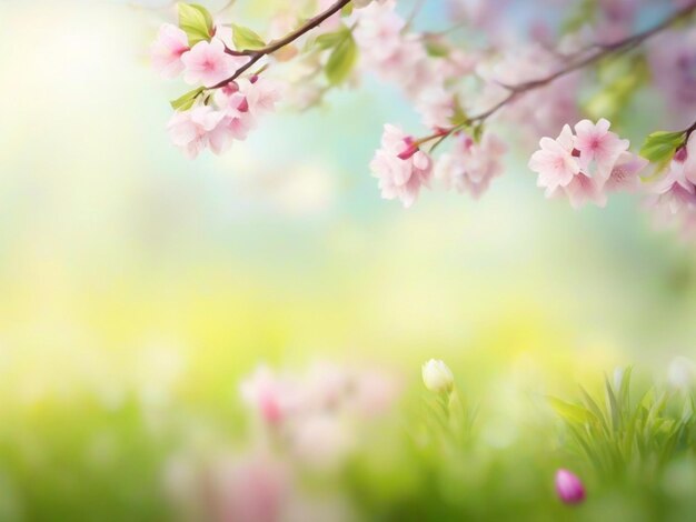 Photo cherry blossoms on a blurred background