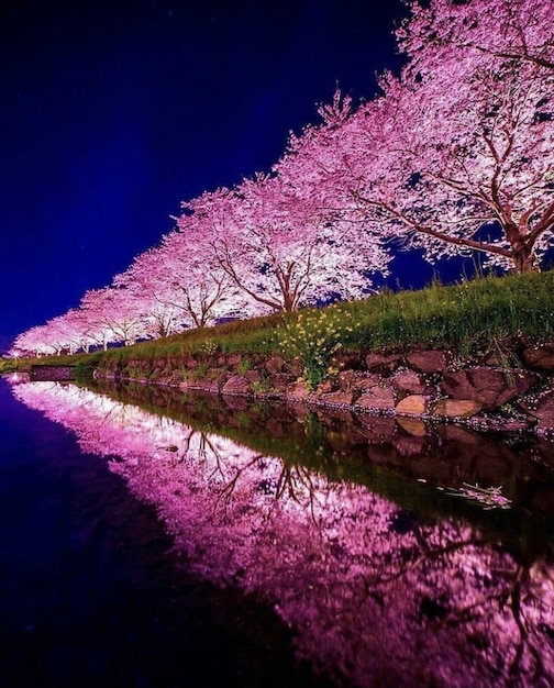 写真 川沿いの桜