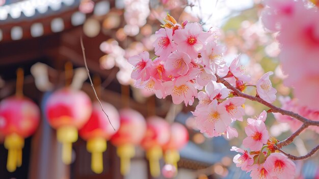 Cherry Blossoms in Celebration Chinese New Year