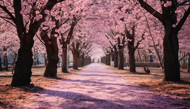 cherry blossoms forest