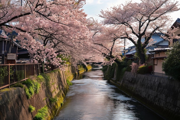 Photo cherry blossoms in full bloom in kyoto sakura blossoms in full bloom maruyama park comes alive as vibrant sakura ai generated