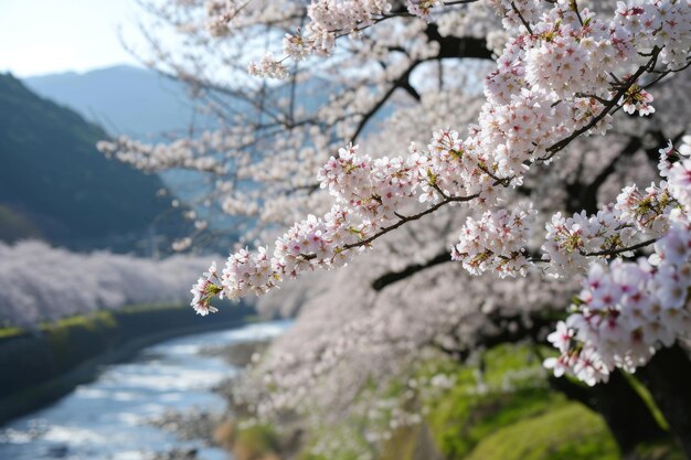 Photo cherry blossoms in full bloom in kyoto sakura blossoms in full bloom maruyama park comes alive as vibrant sakura ai generated