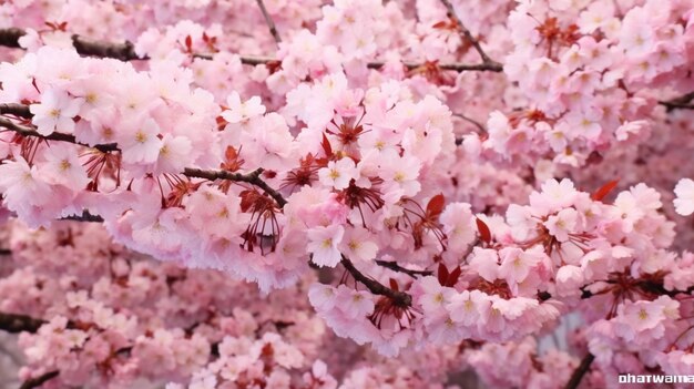 Cherry blossoms in full bloom during spring Generative AI