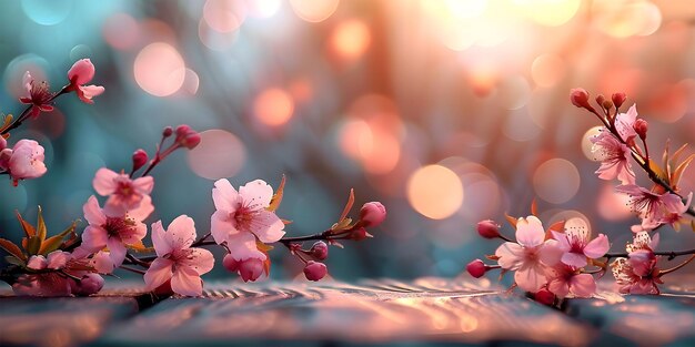 Cherry blossoms in full bloom with delicate petals and bright pink and white colors