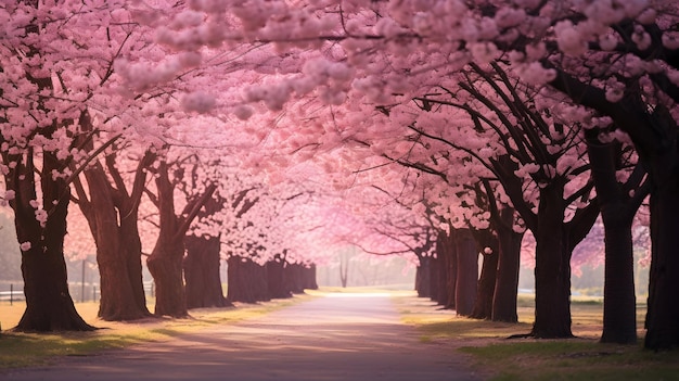 Cherry blossoms in full bloom