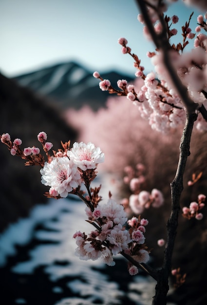 冬の北海道の桜